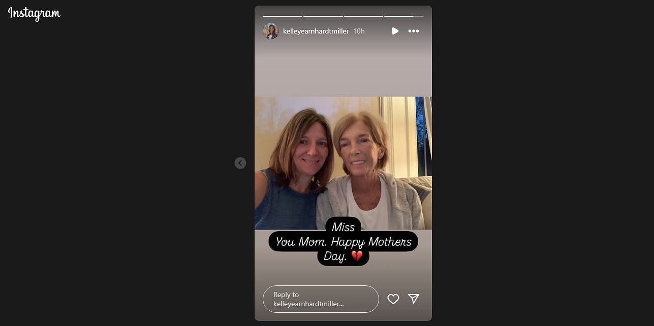 Kelly Earnhardt's story on May 11. Source: Screenshot via @kelleyearnhardtmiller on Instagram.